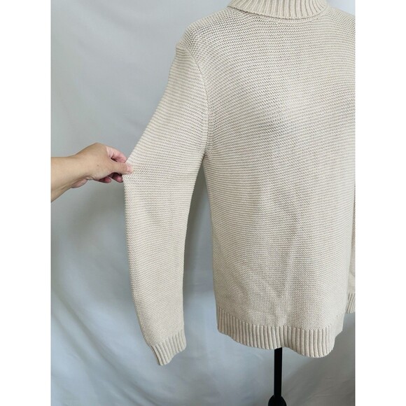 J. Crew Factory *NEW* Merino Wool Cotton Nylon Turtleneck Beige Sweater Women S‎ - Picture 5 of 11